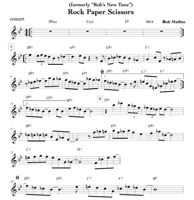 Click
          here and download the full Chart to "Rock Paper
          Scissors" also known as "Rob's New Tune."